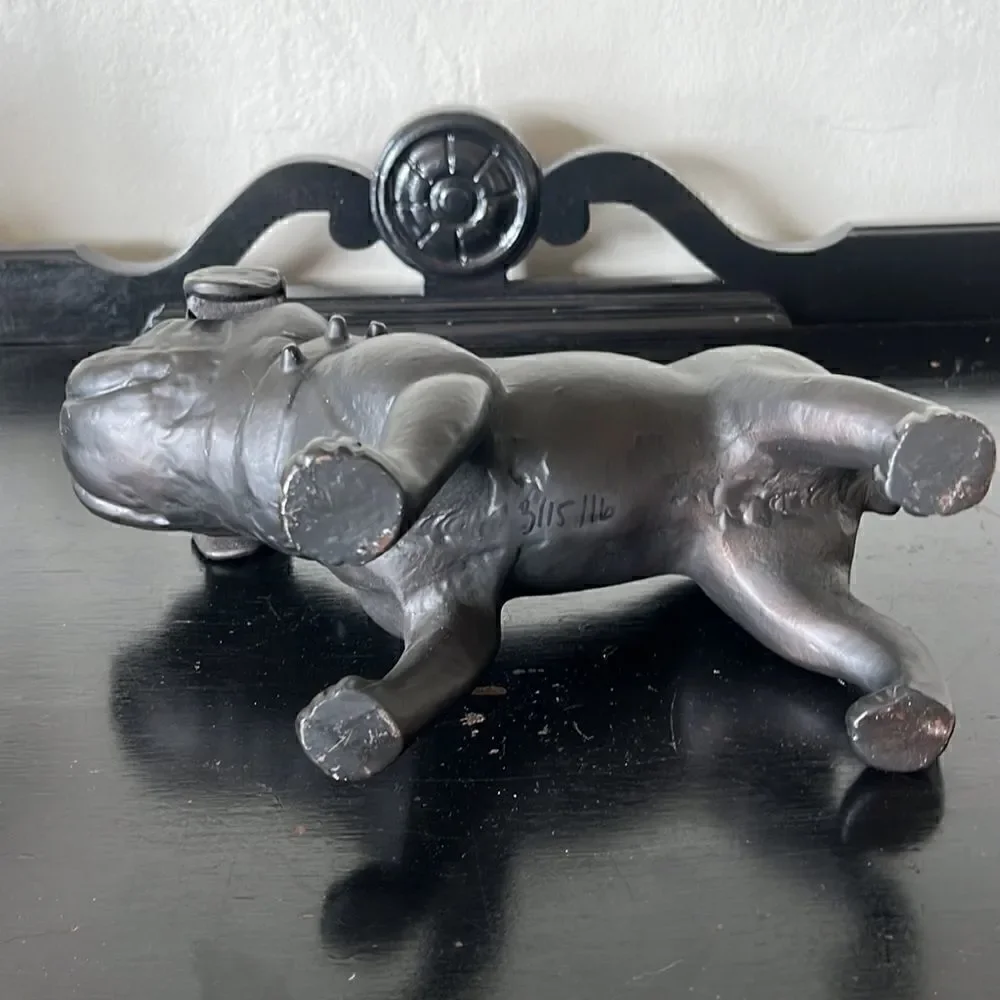 Pottery Barn Antique Bronze Metal bull/Pug Dog Statue